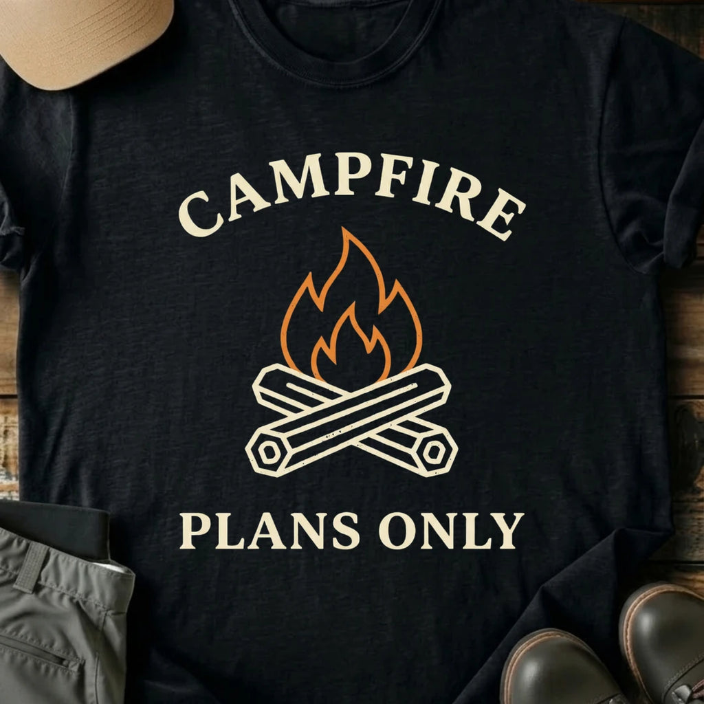 Printify T-Shirt Black / S Campfire Plans Only T-Shirt Campfire Plans Only T-Shirt