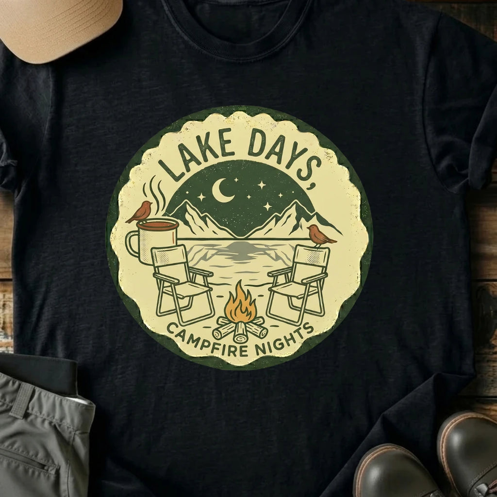 Printify T-Shirt Black / S Lake Days T-Shirt Lake Days T-Shirt
