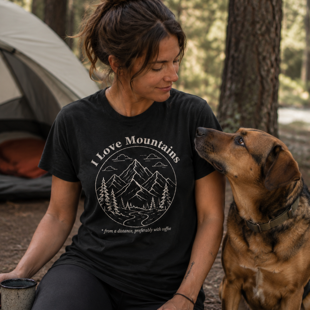Printify T-Shirt I Love Mountains T-Shirt I Love Mountains T-Shirt