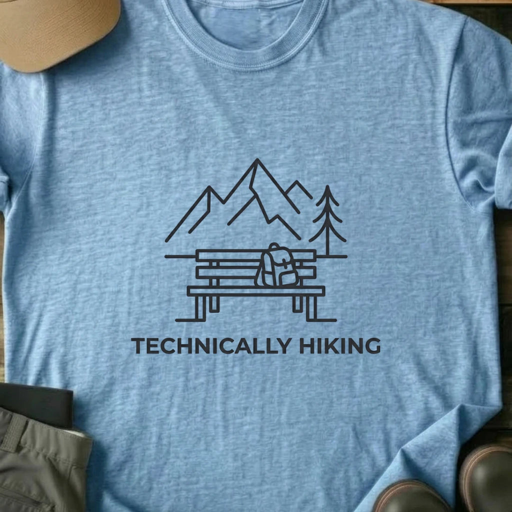Printify T-Shirt Light Blue / S technically hiking bench technically hiking bench