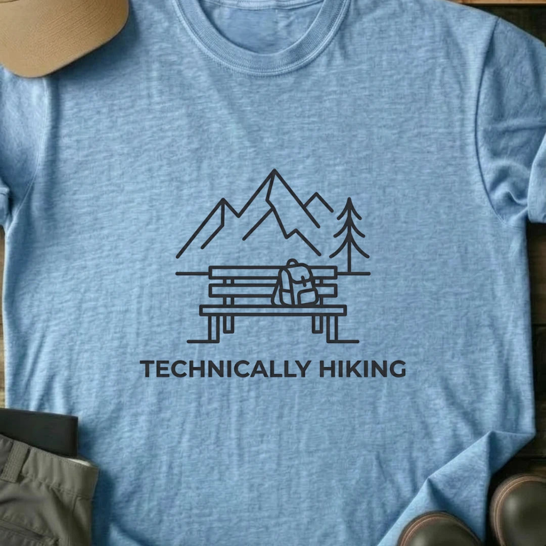 Printify T-Shirt Light Blue / S technically hiking bench technically hiking bench