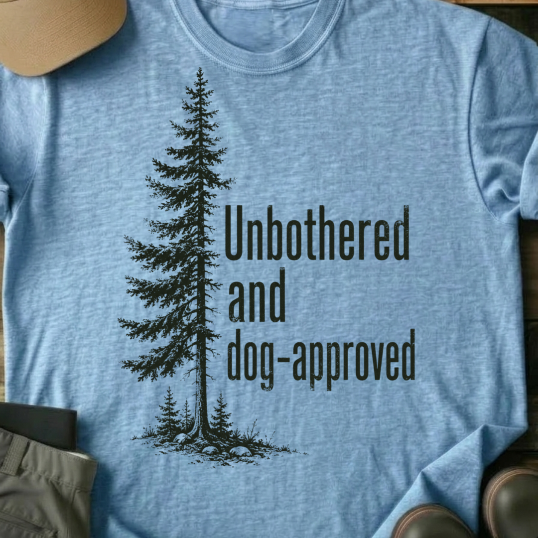 Printify T-Shirt Light Blue / S Unbothered & Dog Approved T-Shirt Unbothered & Dog Approved T-Shirt