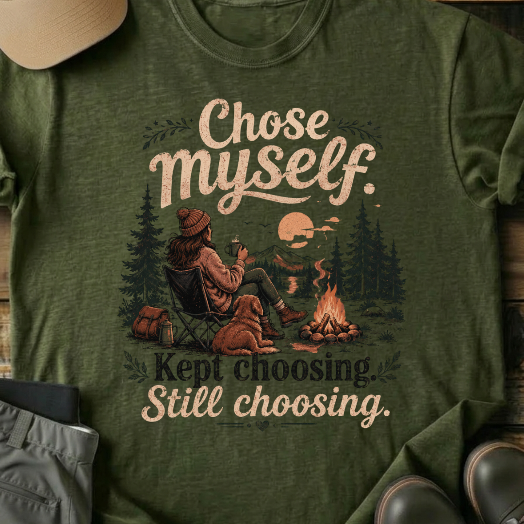 Printify T-Shirt Military Green / S Chose Myself Campfire T-Shirt Chose Myself Campfire T-Shirt