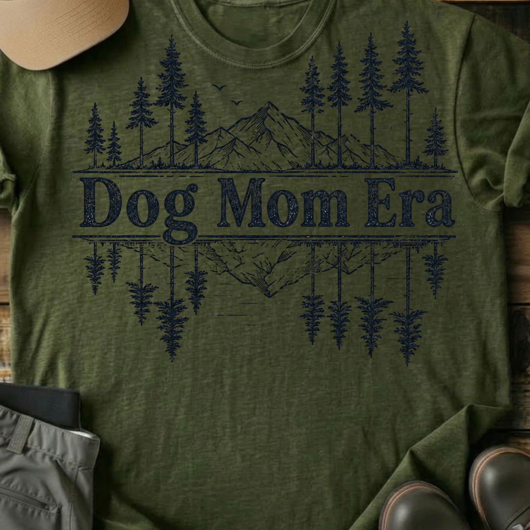 Printify T-Shirt Military Green / S Dog Mom Era T-Shirt Dog Mom Era T-Shirt