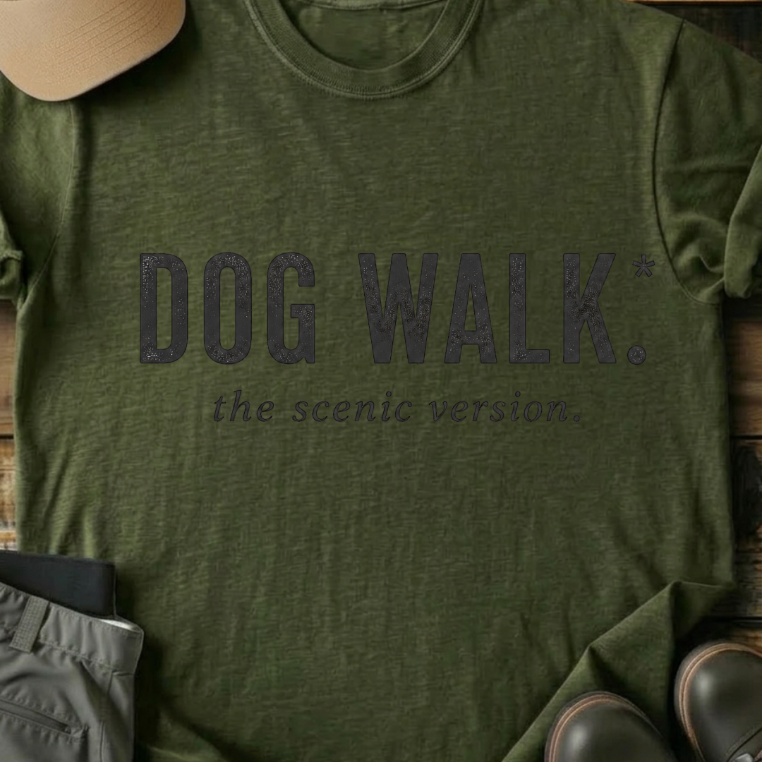 Printify T-Shirt Military Green / S Dog Walk T-Shirt Dog Walk T-Shirt