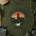 Printify T-Shirt Military Green / S I Love The Outdoors T-Shirt I Love The Outdoors T-Shirt