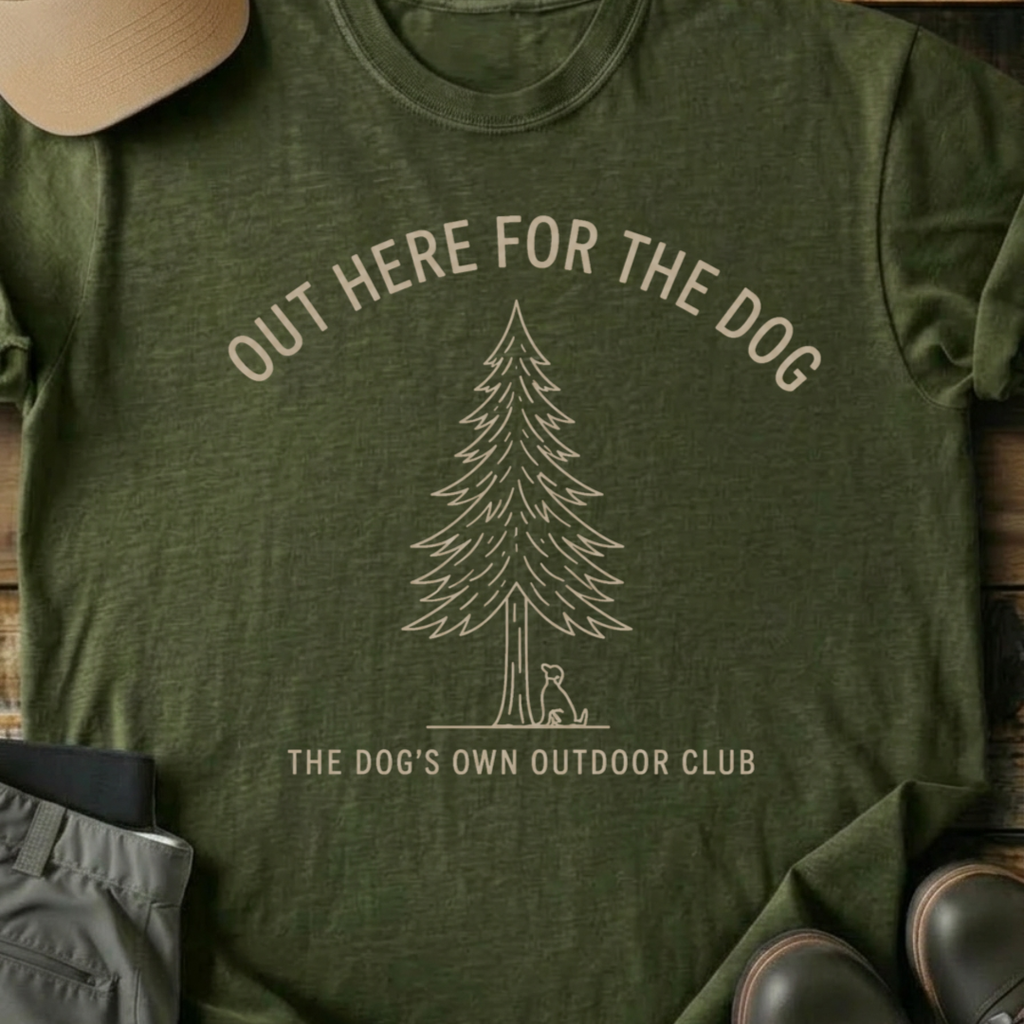 Printify T-Shirt Military Green / S Out Here For The Dog T-Shirt Out Here For The Dog T-Shirt