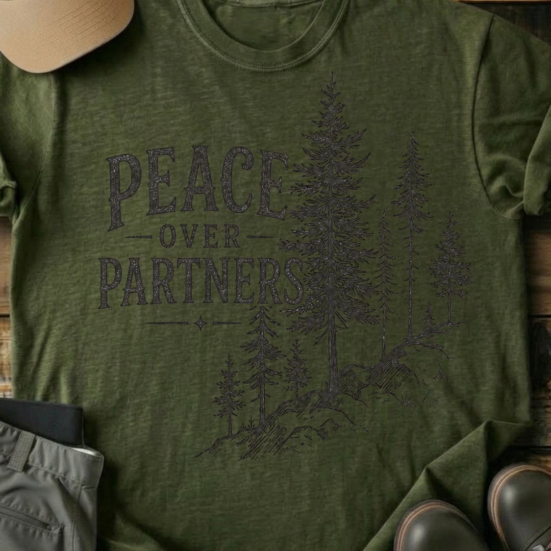 Printify T-Shirt Military Green / S Peace Over Partners T-Shirt Peace Over Partners T-Shirt