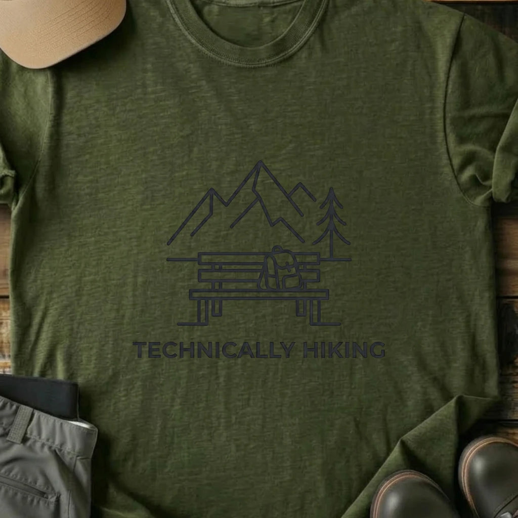 Printify T-Shirt Military Green / S technically hiking bench technically hiking bench