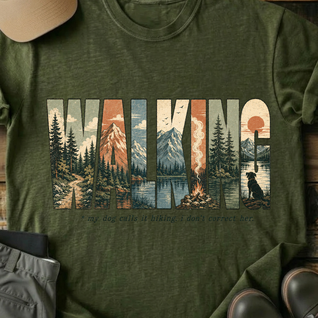 Printify T-Shirt Military Green / S WALKING T-Shirt WALKING T-Shirt