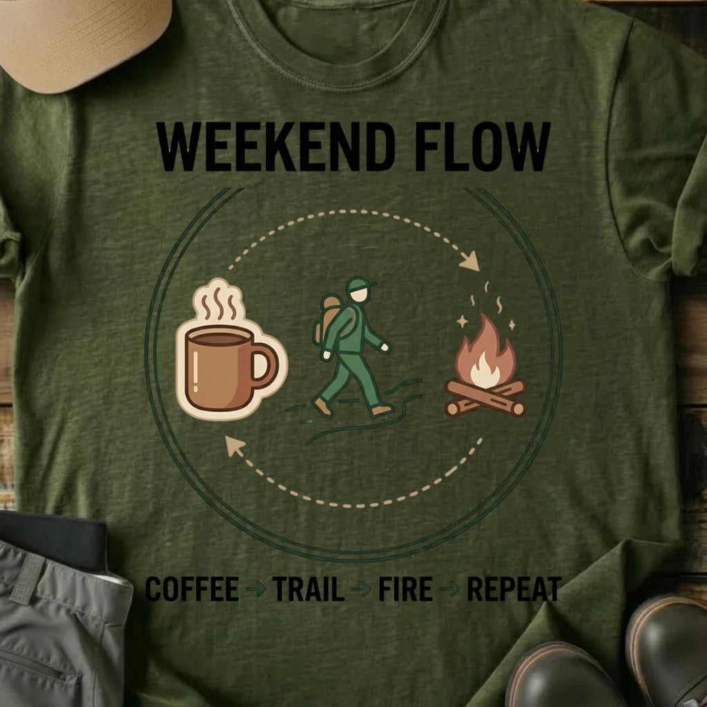 Printify T-Shirt Military Green / S weekend flow circle weekend flow circle