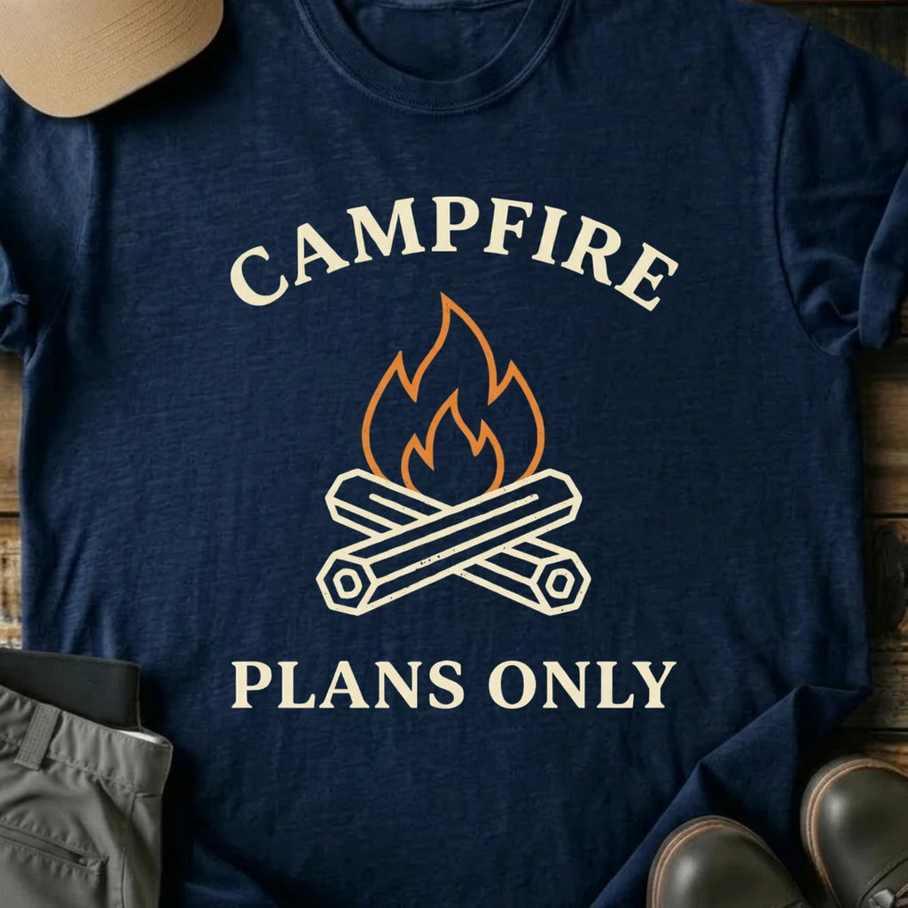 Printify T-Shirt Navy / S Campfire Plans Only T-Shirt Campfire Plans Only T-Shirt
