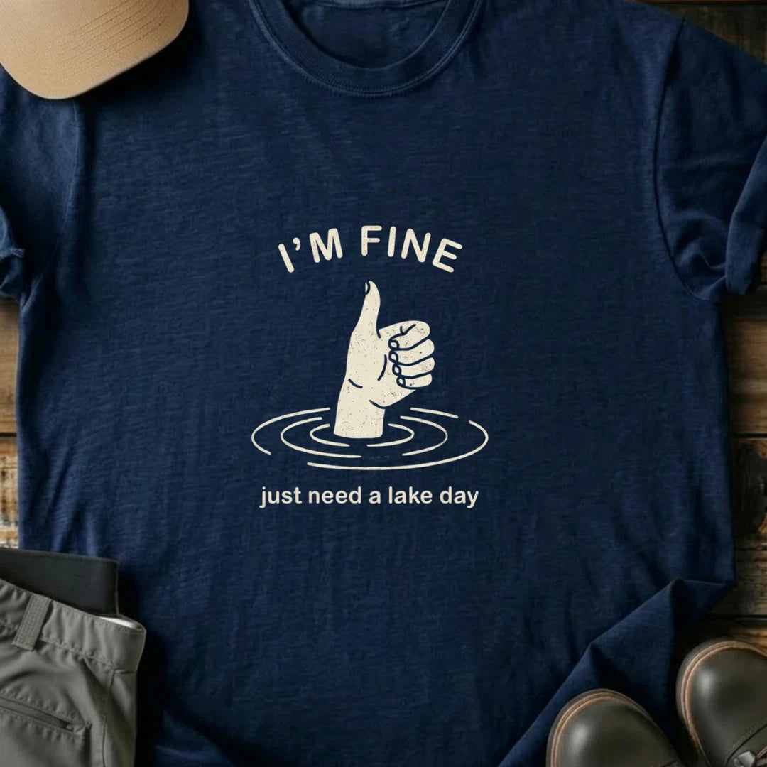 Printify T-Shirt Navy / S I'm Fine T-Shirt I'm Fine T-Shirt