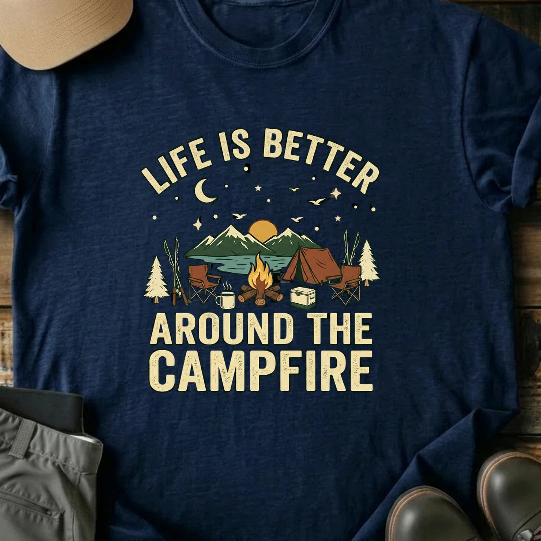 Printify T-Shirt Navy / S Life Is Better T-Shirt Life Is Better T-Shirt