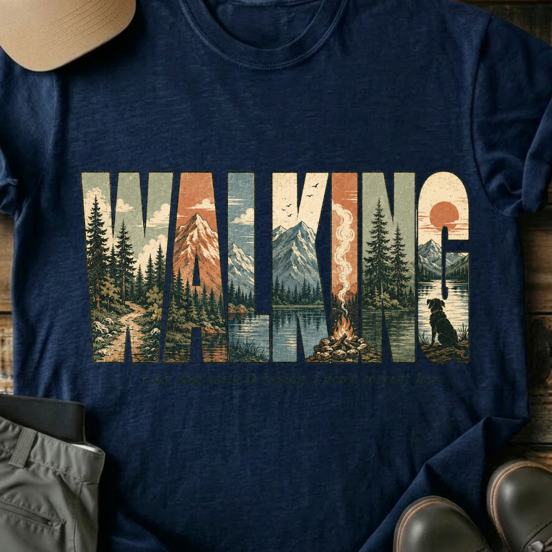 Printify T-Shirt Navy / XS WALKING T-Shirt WALKING T-Shirt