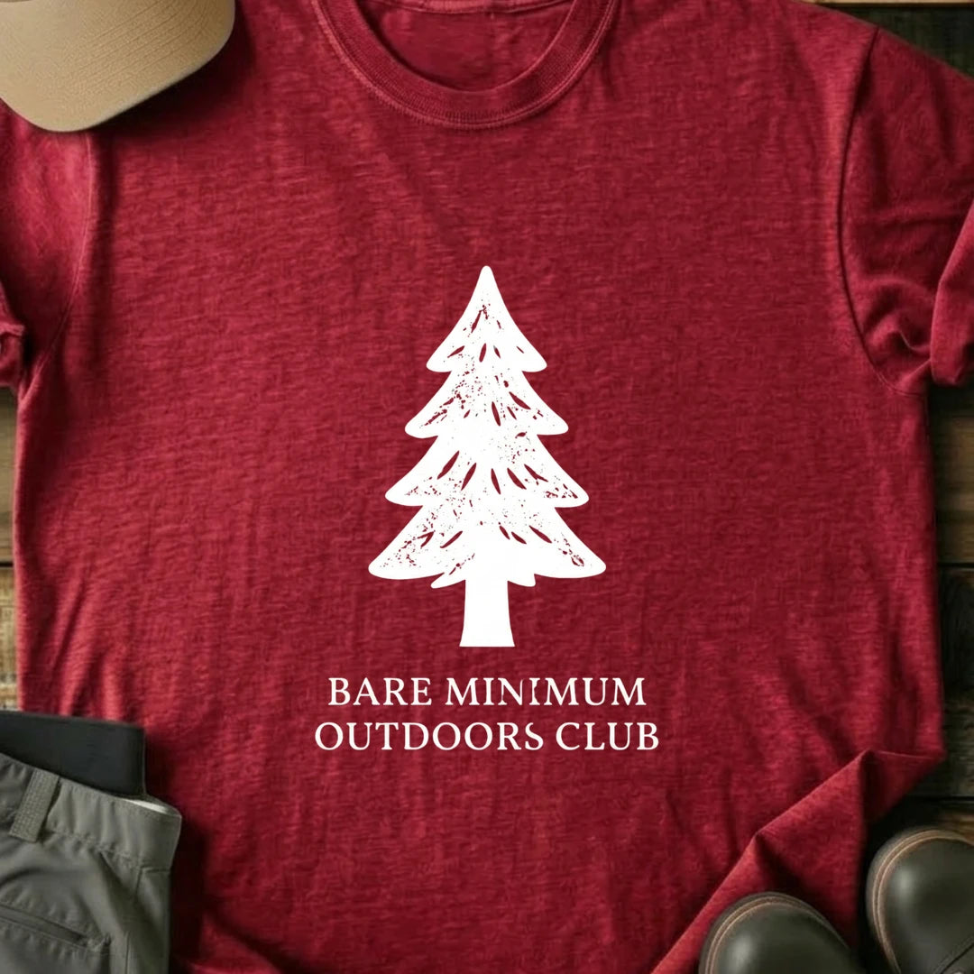 Printify T-Shirt Red / S Bare Minimum Outdoor Club T-Shirt Bare Minimum Outdoor Club T-Shirt