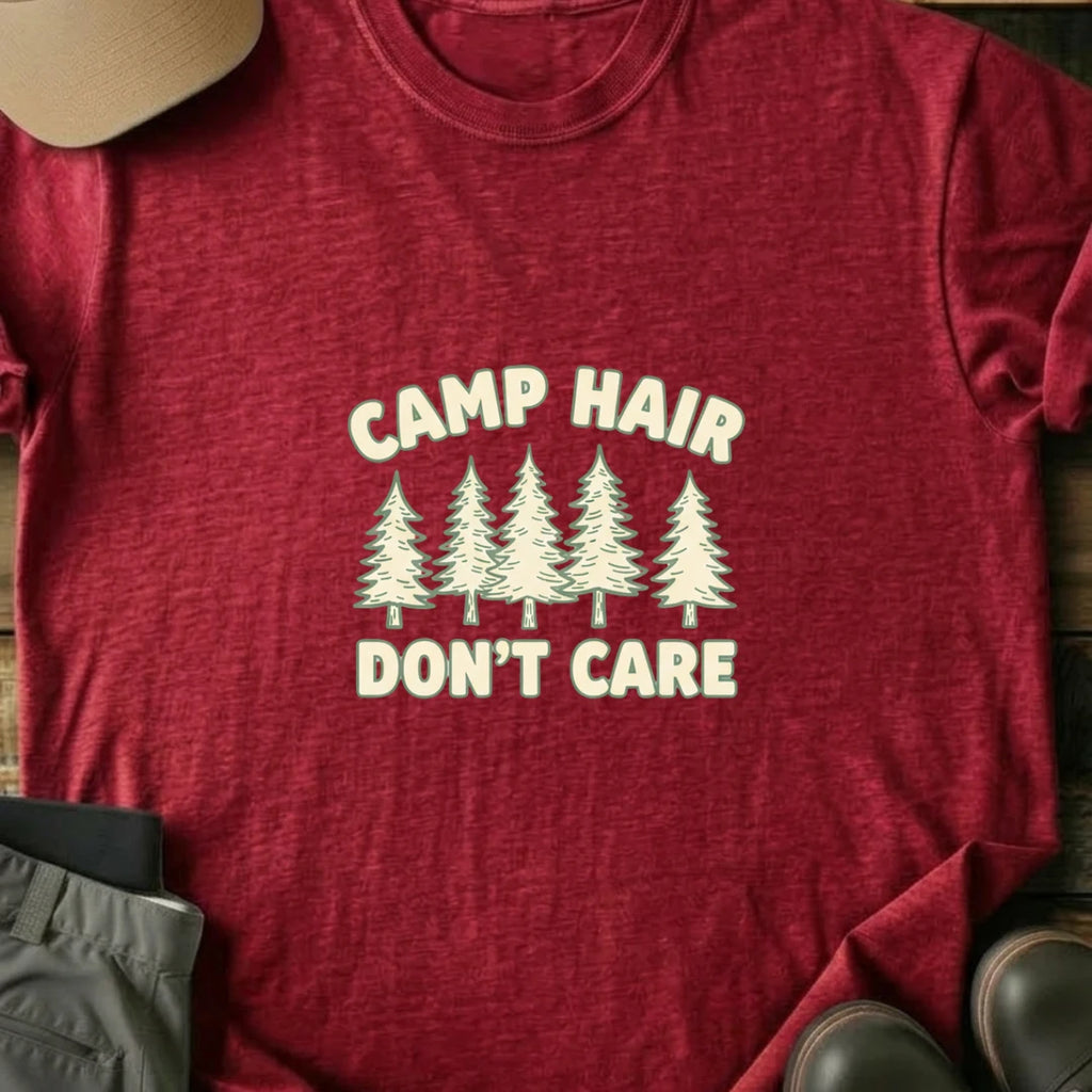 Printify T-Shirt Red / S Camp Hair Don't Care T-Shirt Camp Hair Don't Care T-Shirt
