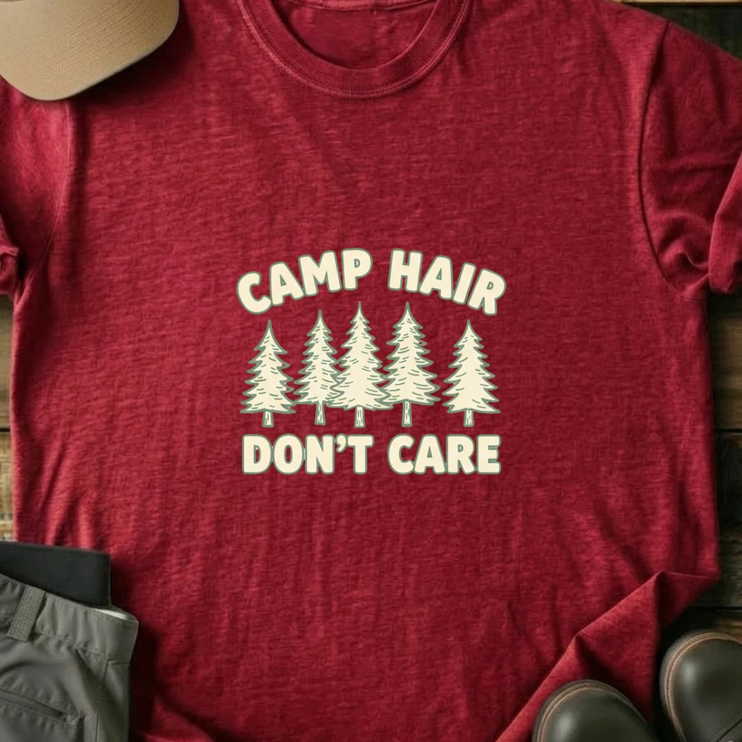 Printify T-Shirt Red / S Camp Hair Don't Care T-Shirt Camp Hair Don't Care T-Shirt