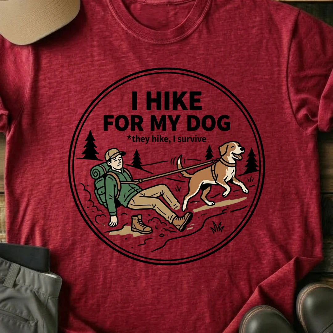 Printify T-Shirt Red / S hike for my dog hike for my dog