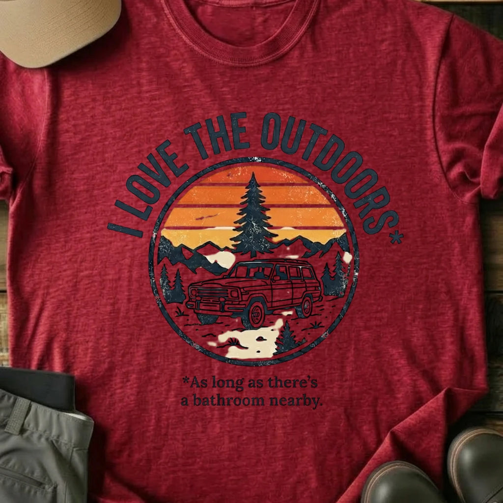 Printify T-Shirt Red / S I Love The Outdoors T-Shirt I Love The Outdoors T-Shirt