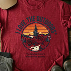 Printify T-Shirt Red / S I Love The Outdoors T-Shirt I Love The Outdoors T-Shirt