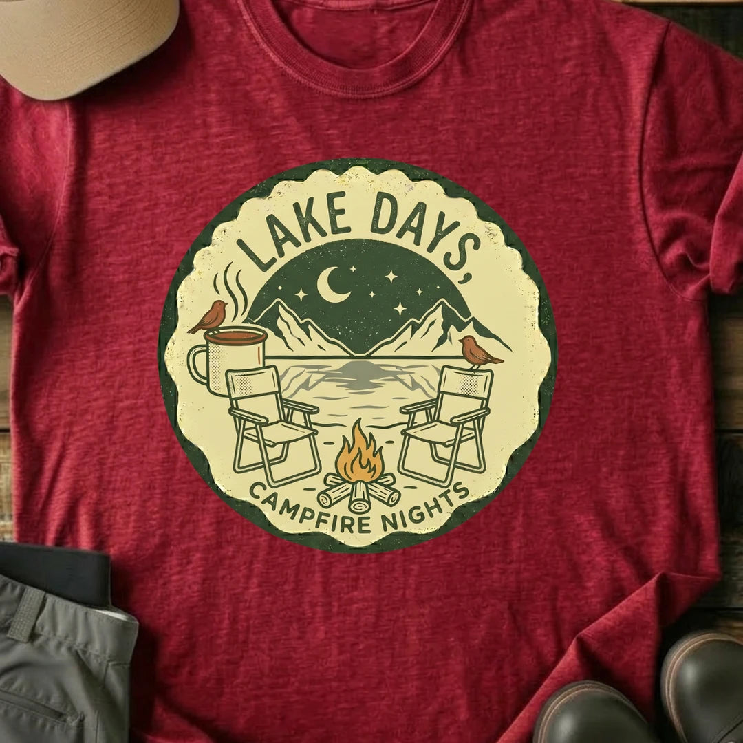 Printify T-Shirt Red / S Lake Days T-Shirt Lake Days T-Shirt