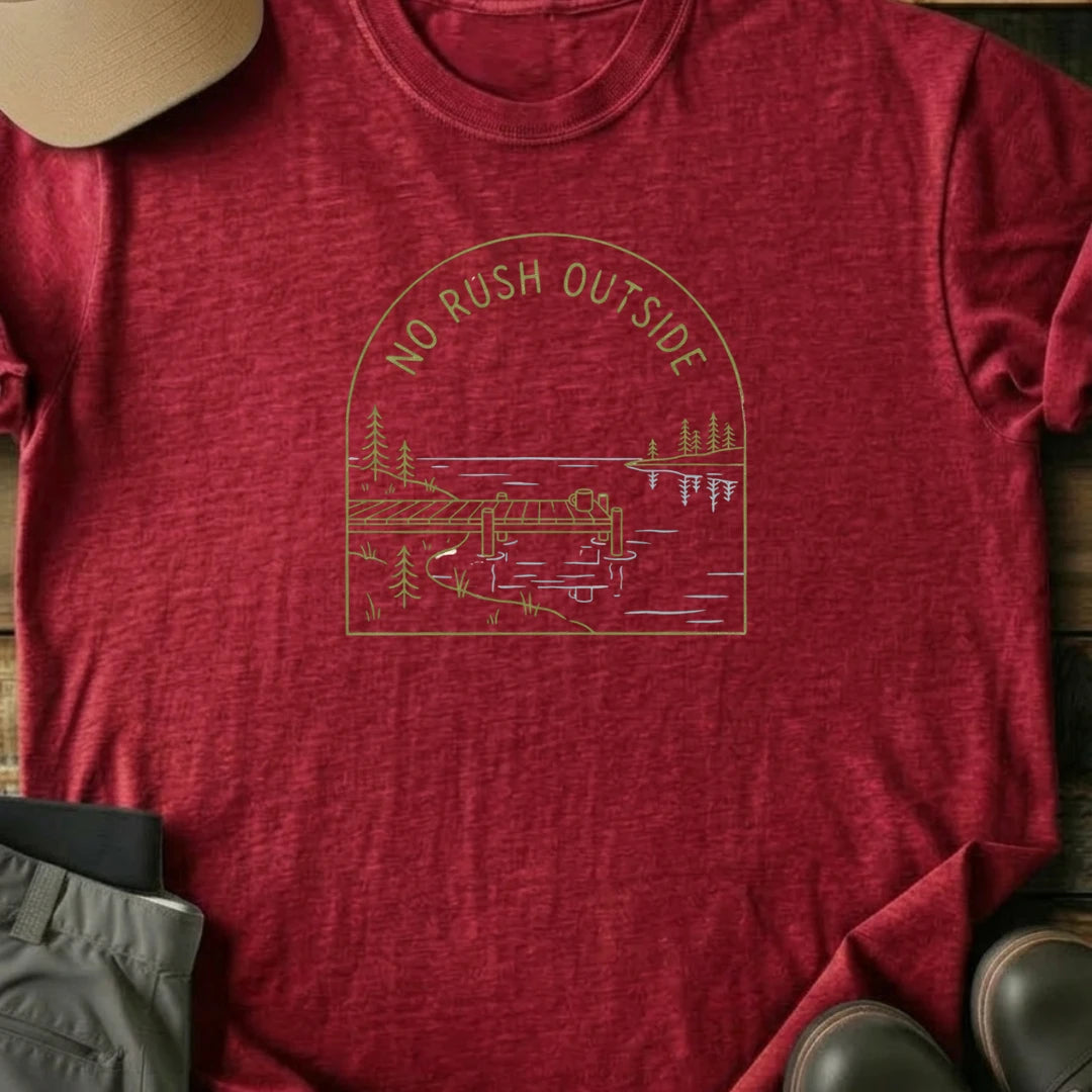 Printify T-Shirt Red / S No Rush Outside T-Shirt No Rush Outside T-Shirt