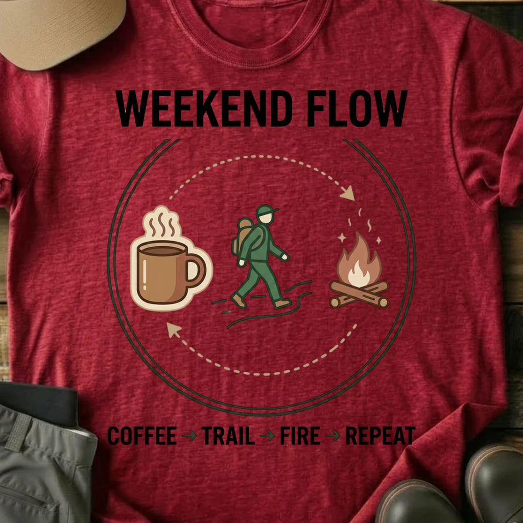 Printify T-Shirt Red / S weekend flow circle weekend flow circle
