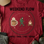 Printify T-Shirt Red / S weekend flow circle weekend flow circle