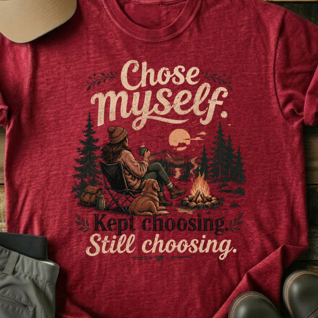 Printify T-Shirt Red / XS Chose Myself Campfire T-Shirt Chose Myself Campfire T-Shirt