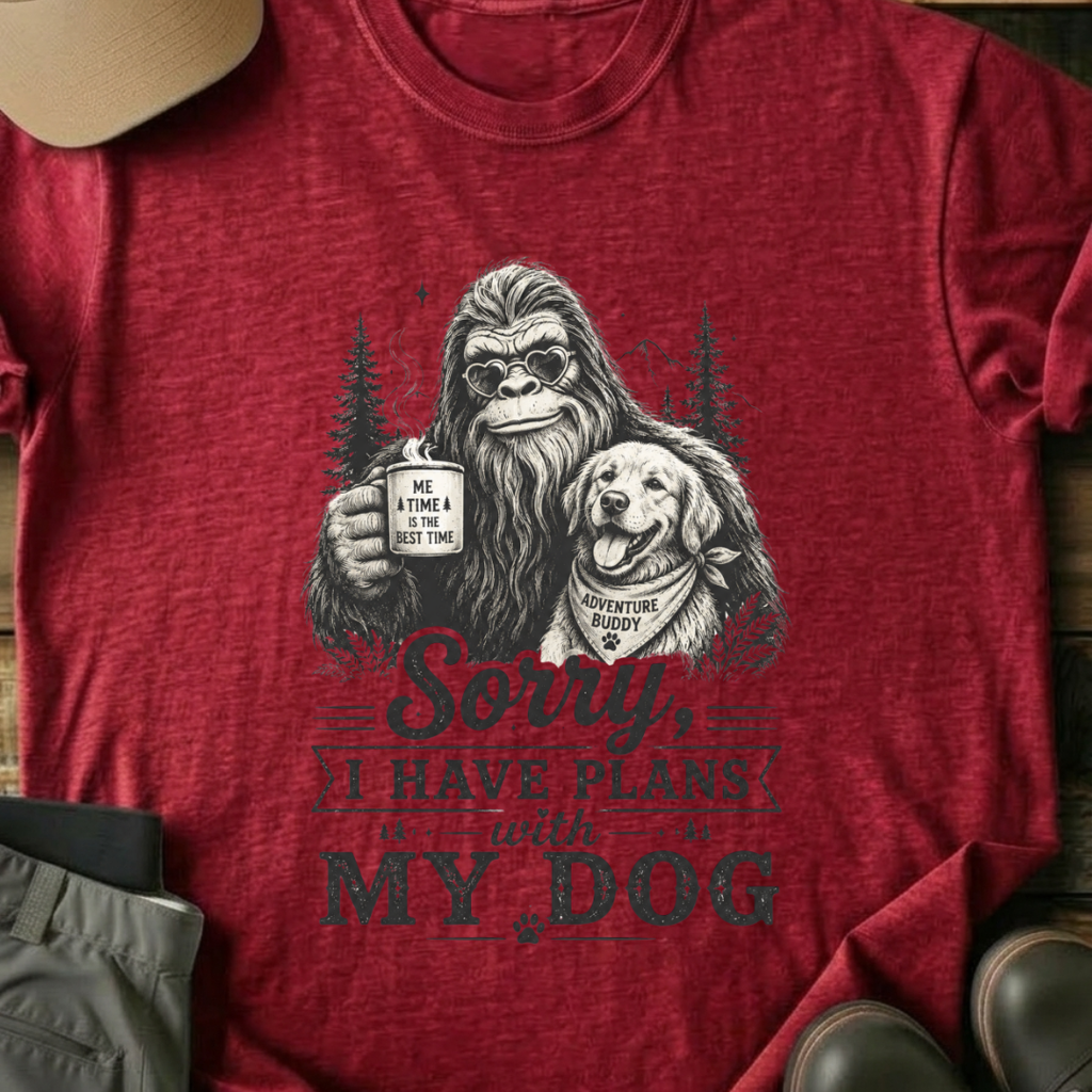 Printify T-Shirt Red / XS Sorry, I Have Plans With My Dog T-Shirt Sorry, I Have Plans With My Dog T-Shirt