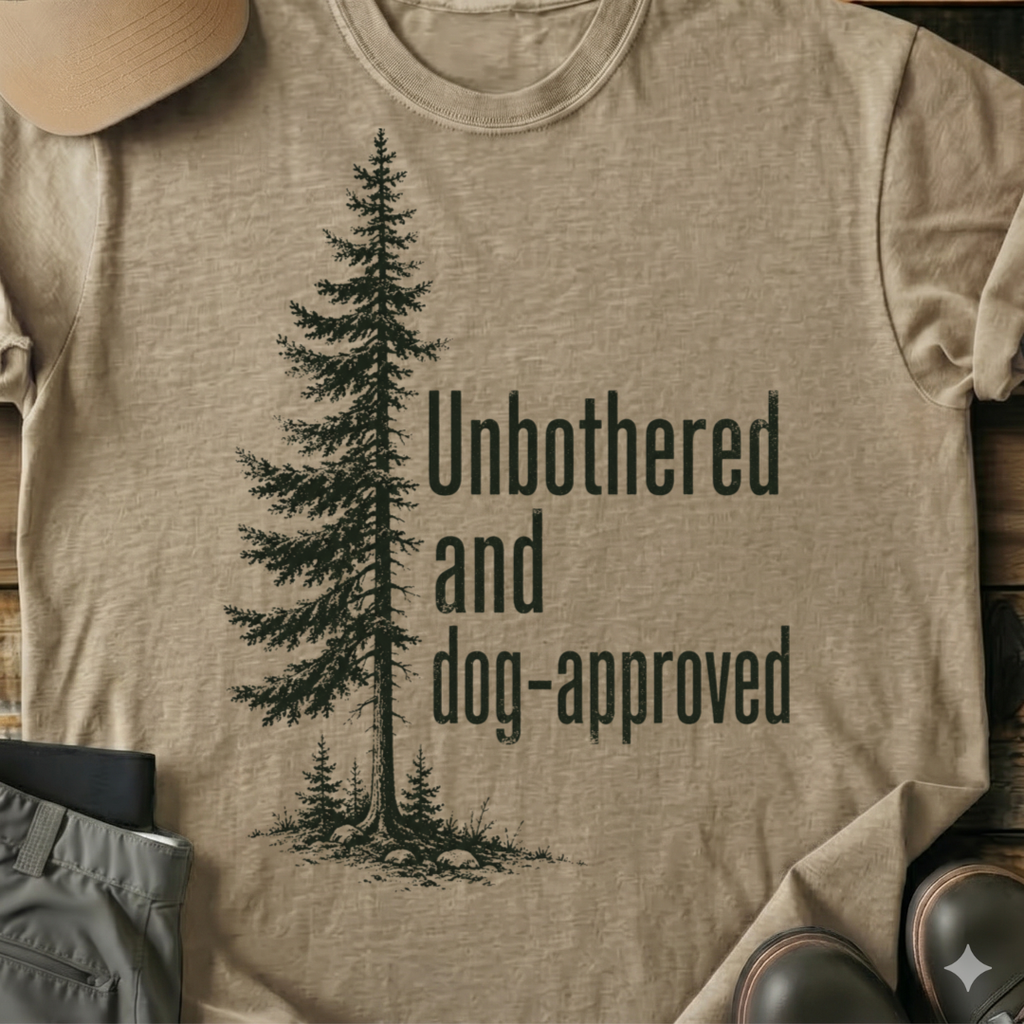 Printify T-Shirt Sand / S Unbothered & Dog Approved T-Shirt Unbothered & Dog Approved T-Shirt
